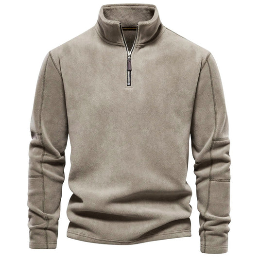 Heren Fleece Trui met Opstaande Kraag