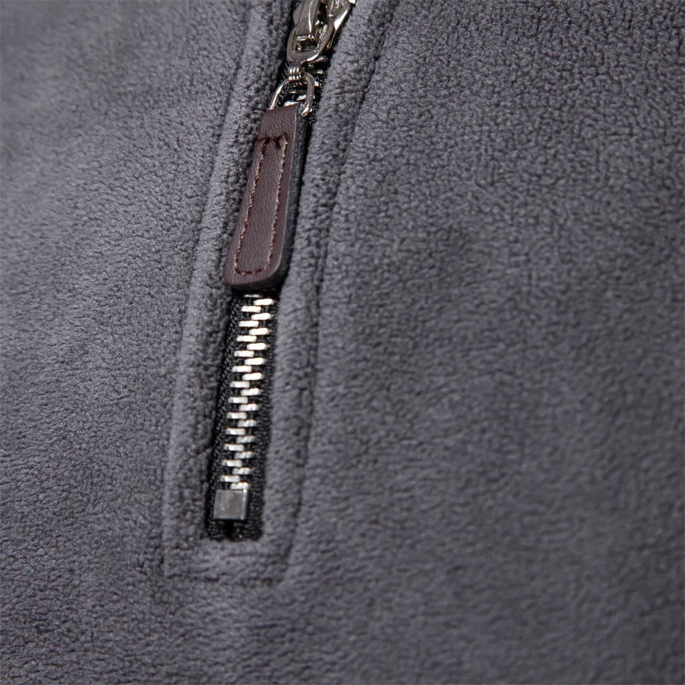 Heren Fleece Trui met Opstaande Kraag