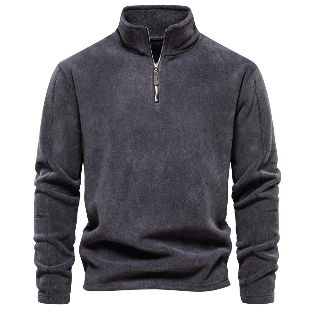 Heren Fleece Trui met Opstaande Kraag