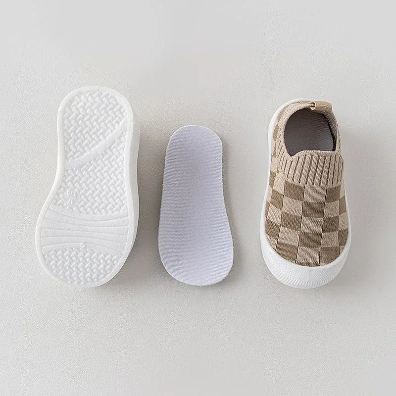 MiniStrides – Flexibele Instappers Ruitprint Antislip Peuterschoenen