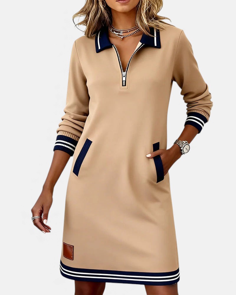 Gayle | Chic Long-Sleeve Dress in Cotton