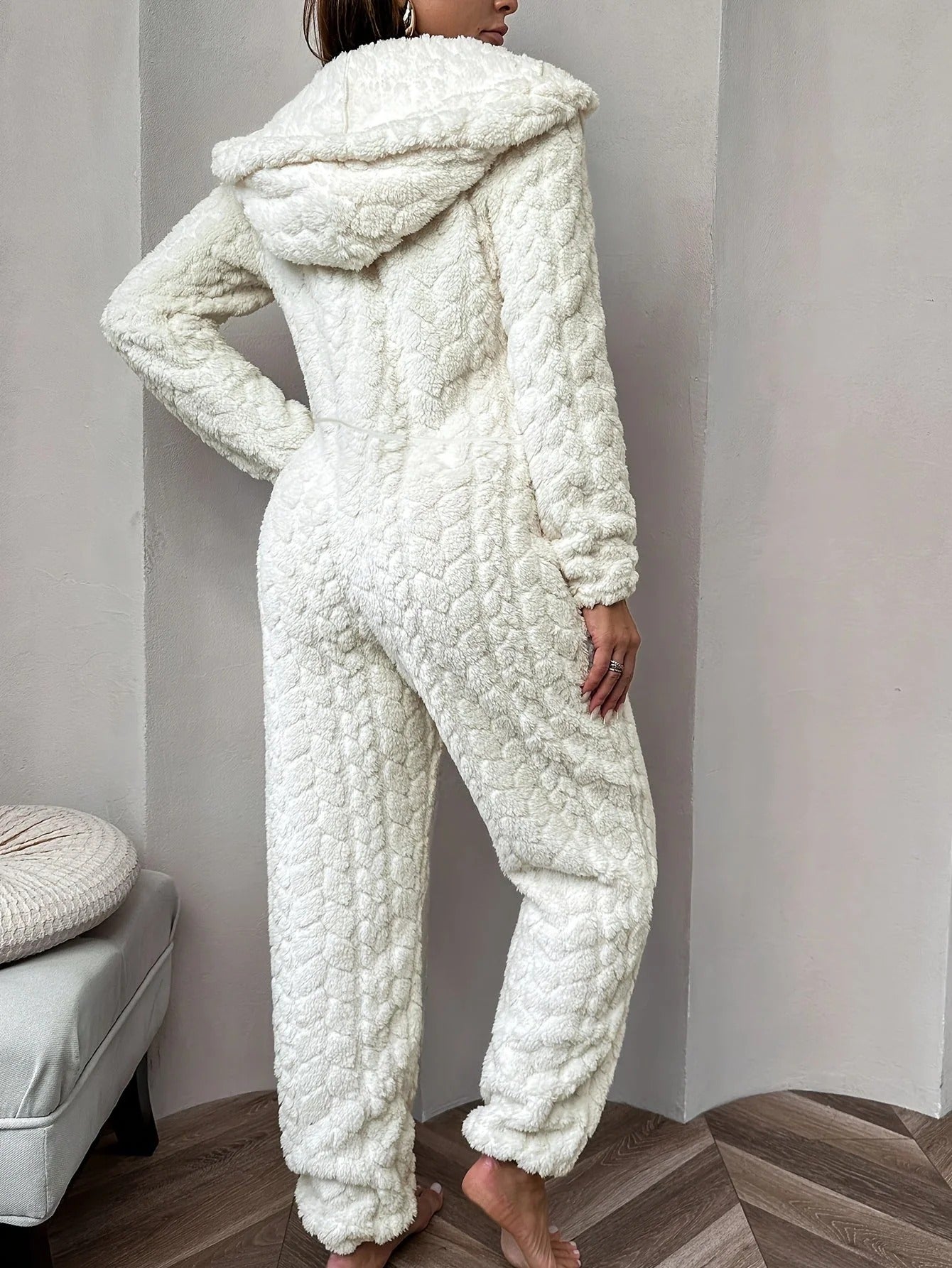 Women's Soft Plush Home Jumpsuit - Winter