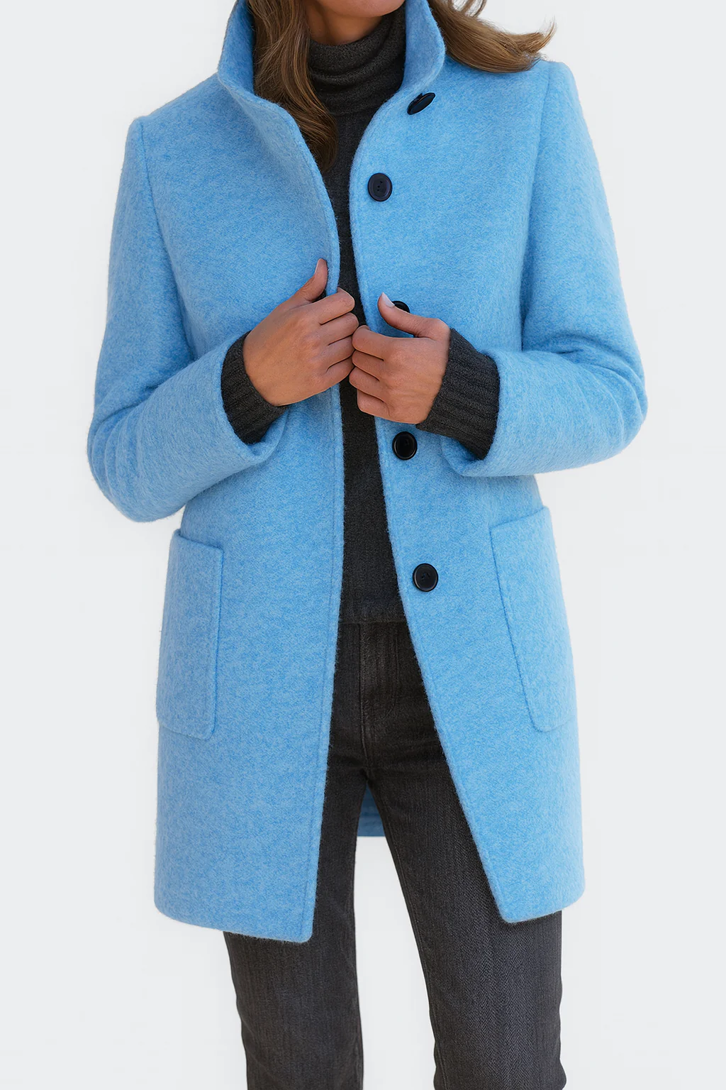 Elara Jacke | Bequemer Damenmantel mit hohem Kragen