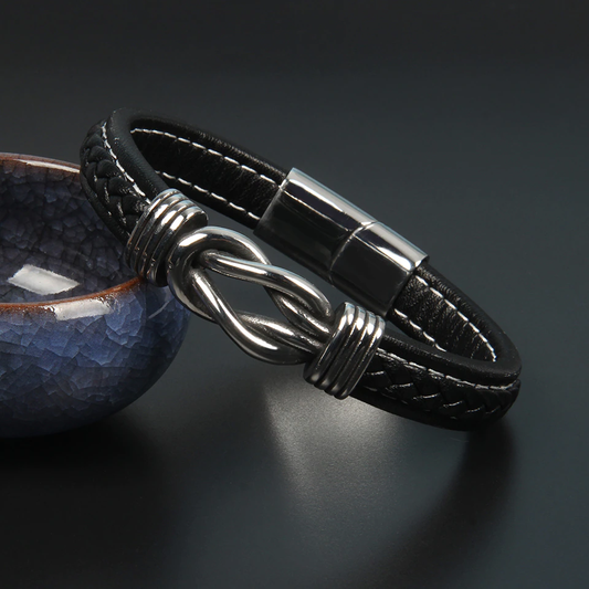 Infinity Bracelet | Leather Knot Design-Black-State of Style
