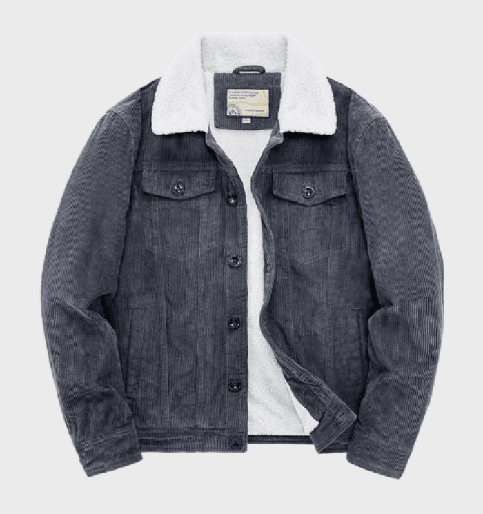 Veste Trucker Premium Homme en Velours Côtelé – Doublure Sherpa Chaude