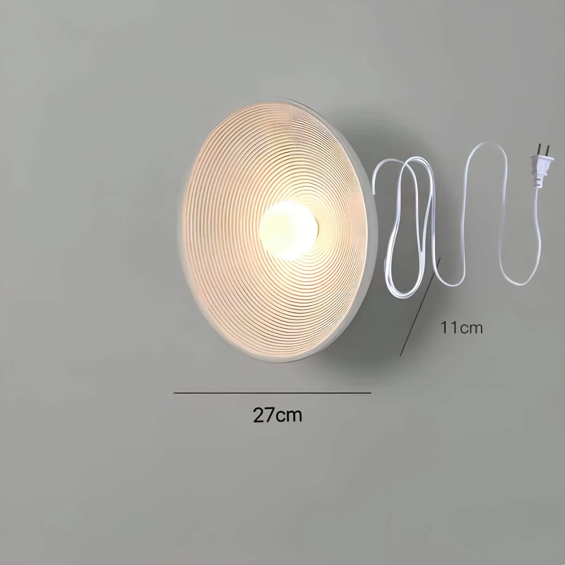Japanische Wandleuchte Zenlicht - Minimalistisches Design Aus Bambus Weiß Steckerschalter /