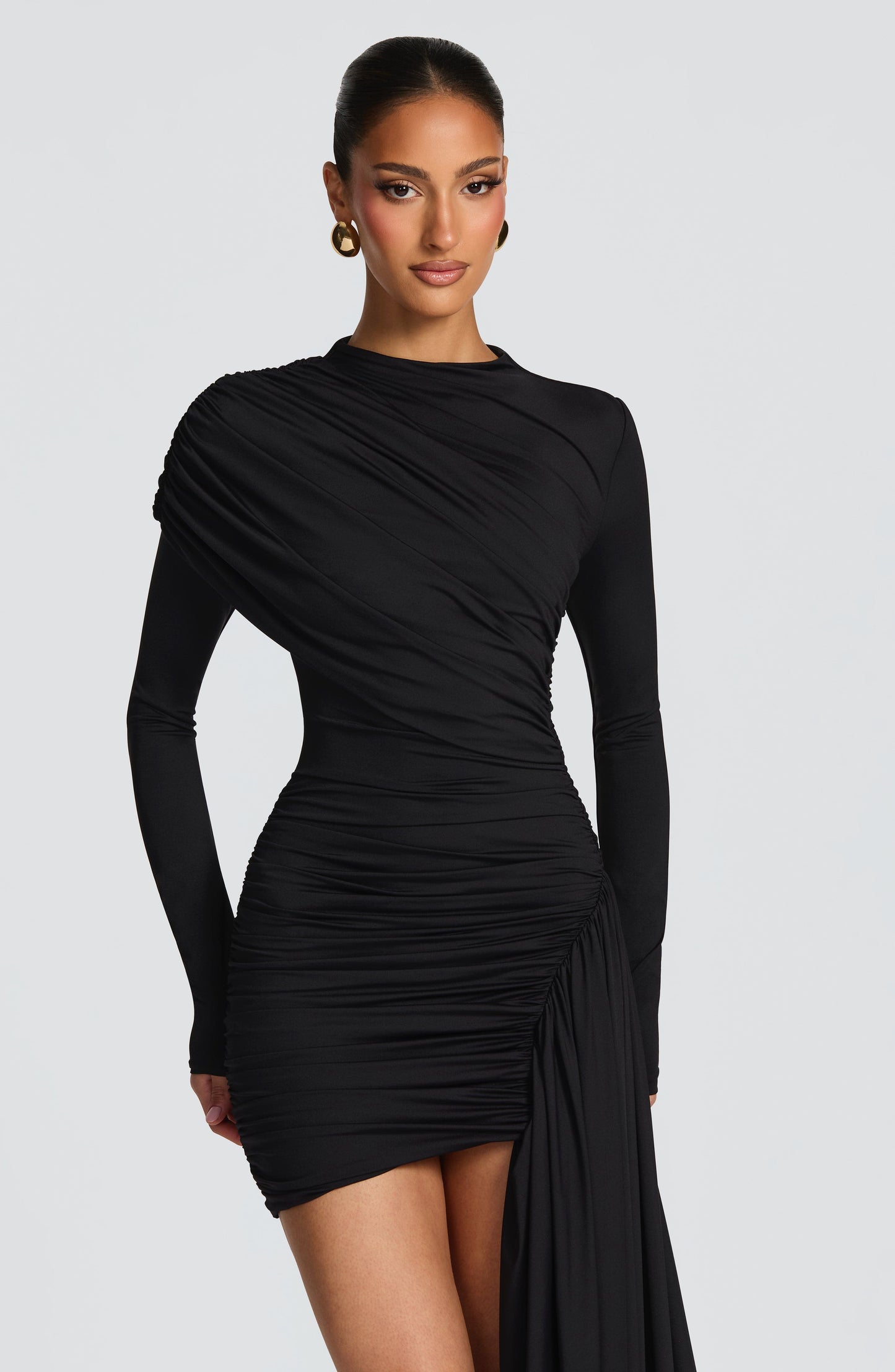 THE RAVENNA MINI DRESS - CHOCOLATE BROWN