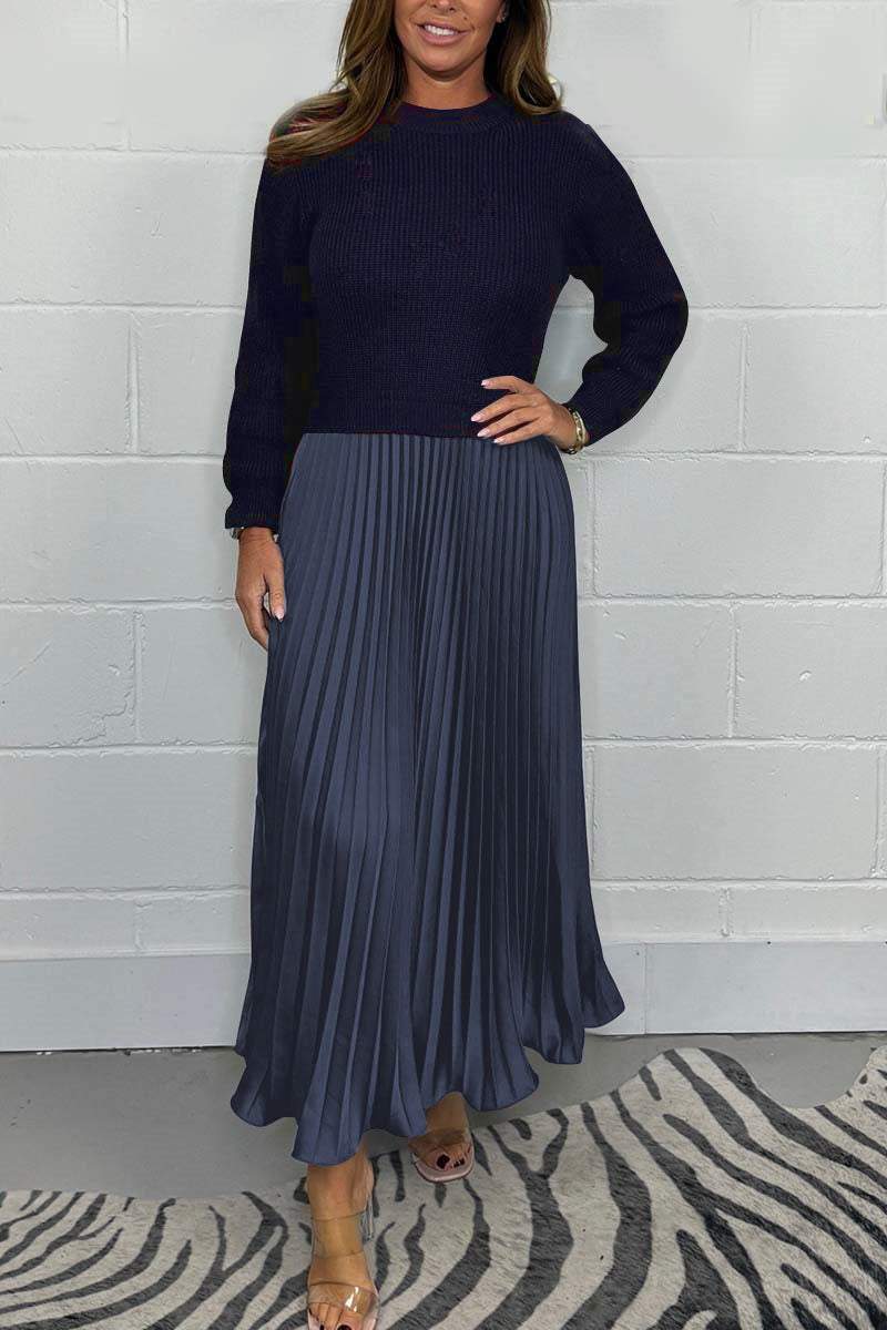 Clara | Chic Pullover and Pleated Skirt Set