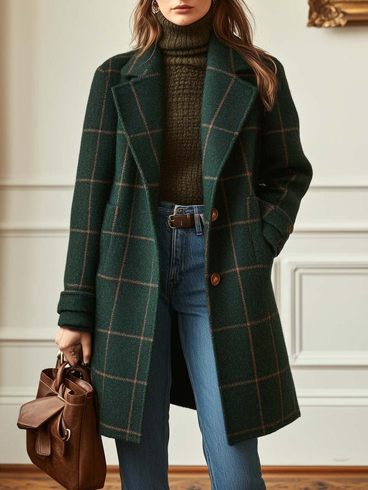 Raivi | Eleganter Wollmantel im Karomuster