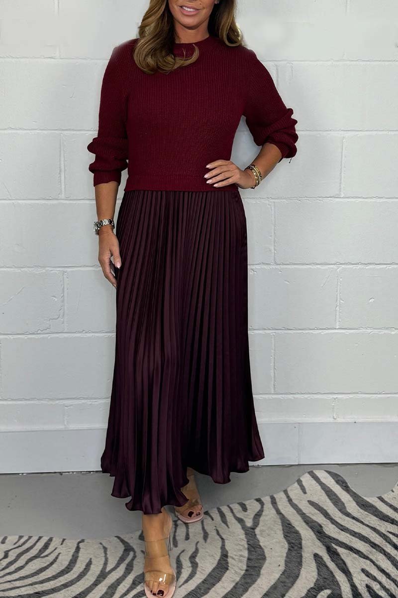 Clara | Chic Pullover and Pleated Skirt Set