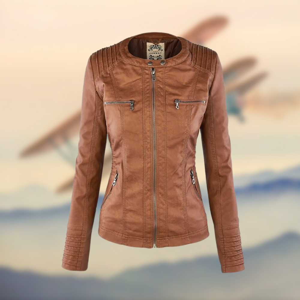 Vivian Veste Femme – En Cuir Souple avec Capuche, Élégante & Polyvalente au Quotidien