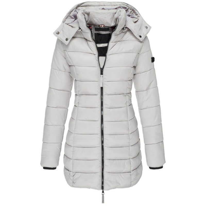 Ladies Parka with Hood and Down Filling - Elena-Gray-S-Nora Luxe
