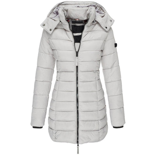 Ladies Parka with Hood and Down Filling - Elena-Gray-S-Nora Luxe