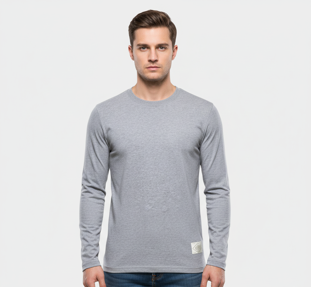Bellivaro herre langærmet bomulds T-shirt