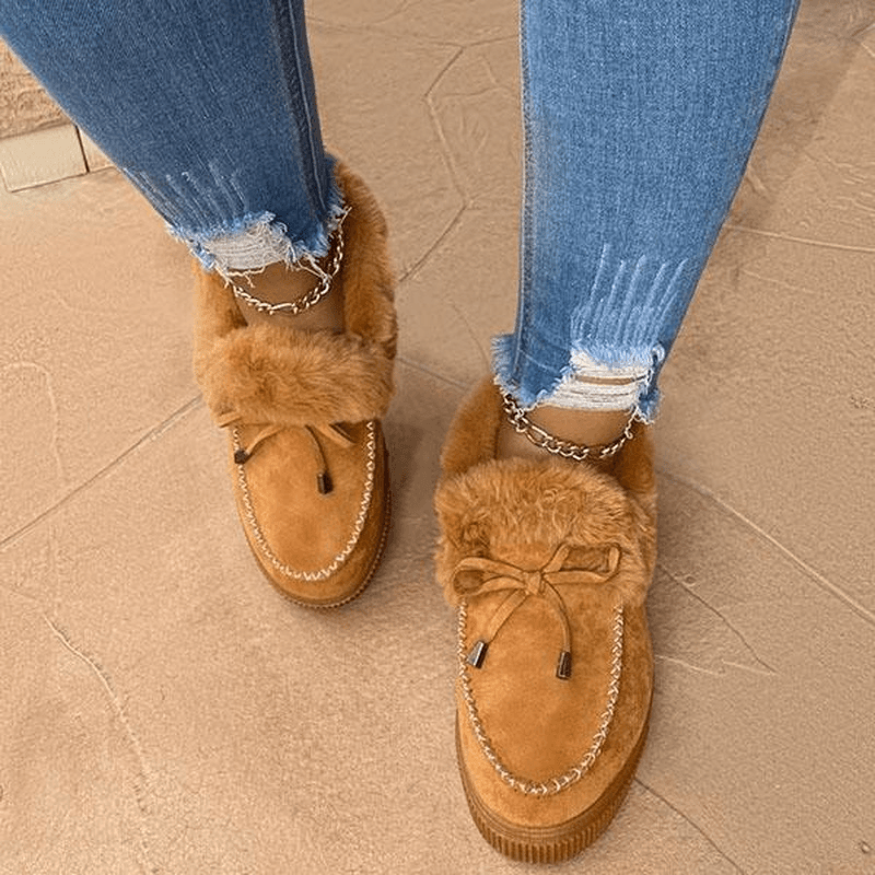 Esther Chaussons d’Hiver pour Femme – Toucher Suédine Doux avec Doublure Chaude en Fausse Fourrure & Semelle Antidérapante