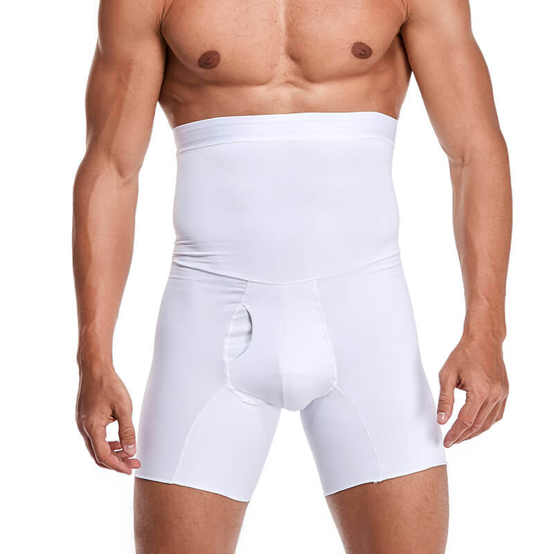 MaxFit Men's Shaping Compression Boxer Briefs-White-M-State of Style