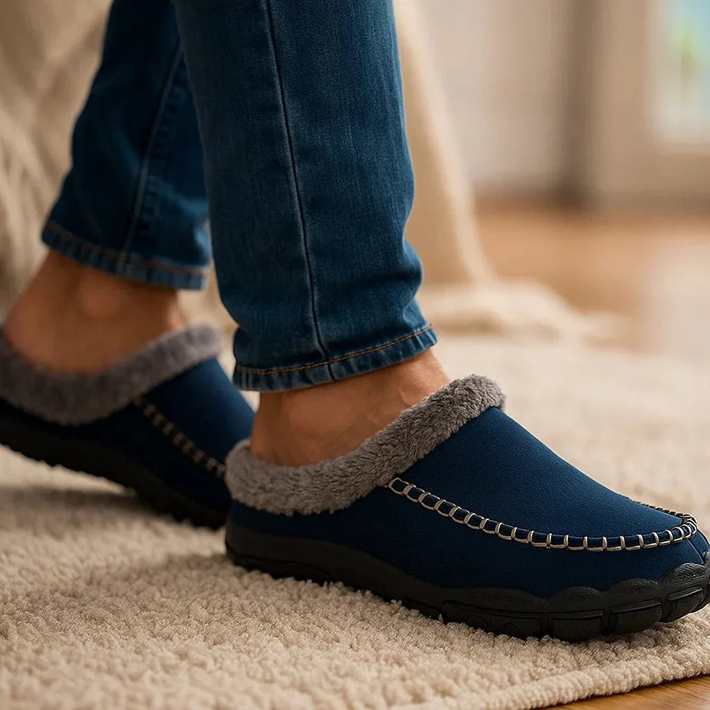 Men's Luxe Slippers - Warmth - Comfort - Plush Lining - Slip-On
