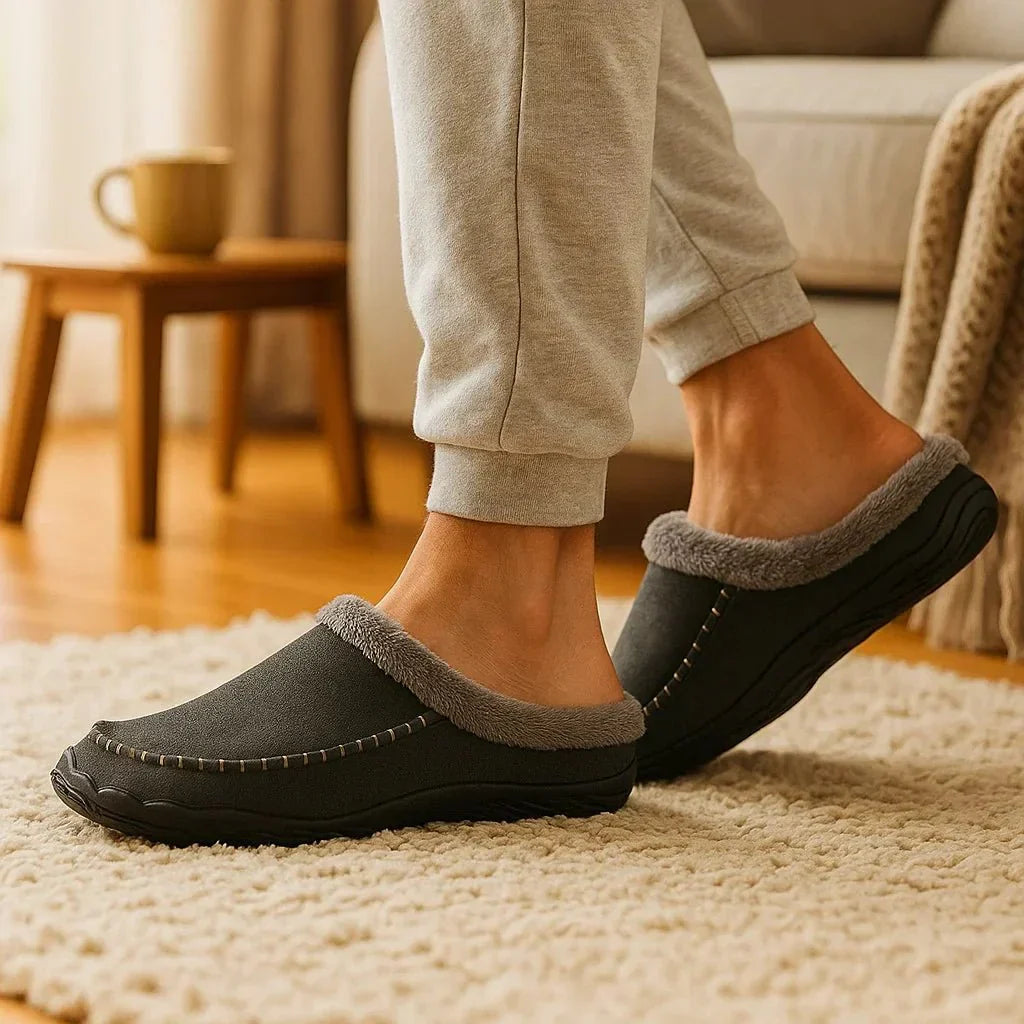 Men's Luxe Slippers - Warmth - Comfort - Plush Lining - Slip-On