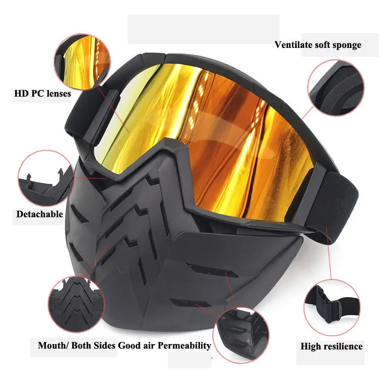 Motorcycle Goggles Dust Proof Anti Wind Eyewear Mx Atv With Face Head Mask