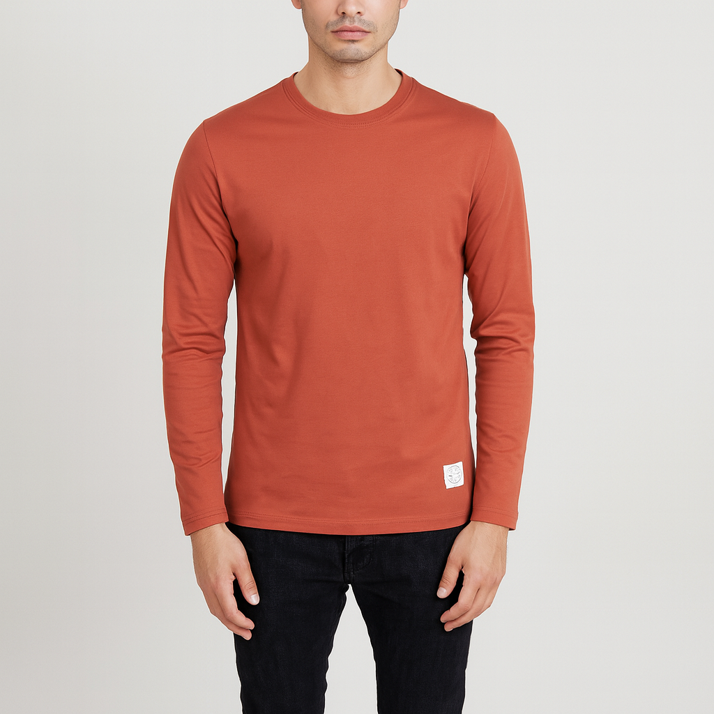 Bellivaro herre langærmet bomulds T-shirt