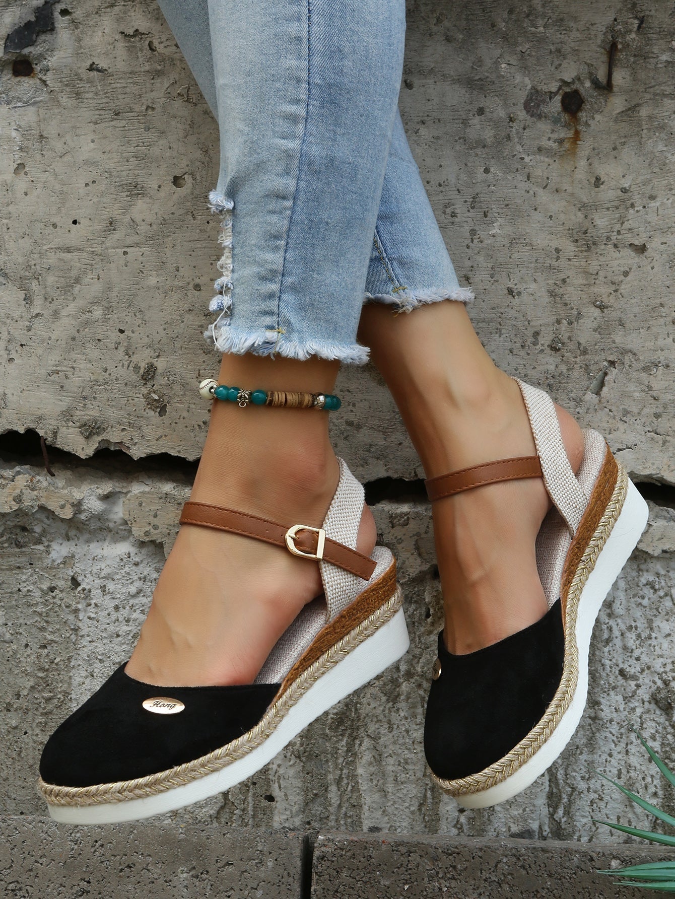 Orthopaedic Fashionable Brown Espadrilles - Livia-Black-3.0-State of Style