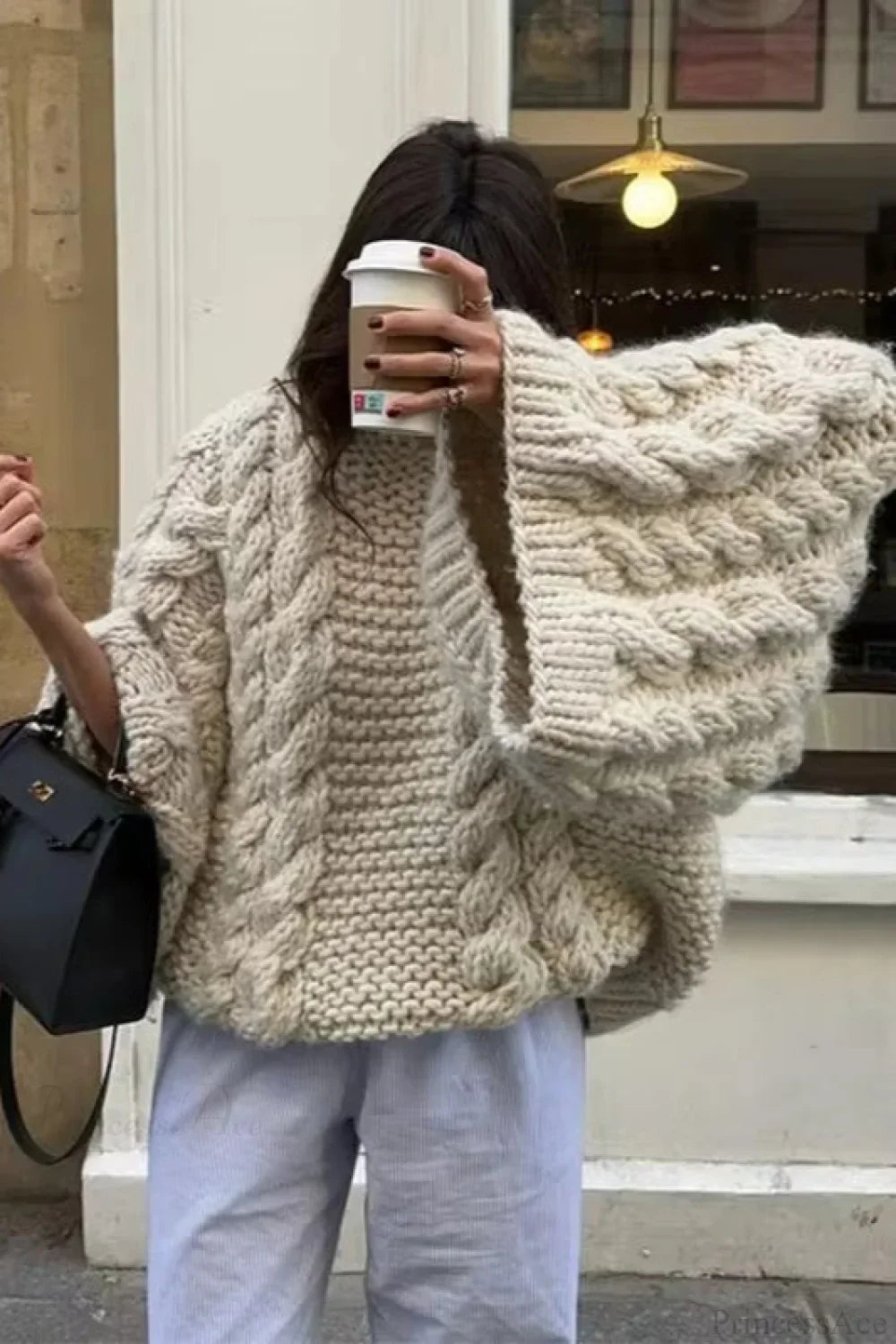 Maizha | Grobstrickpullover Mit Rundhalsausschnitt