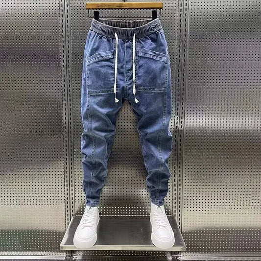 Jiro Pantalon Jogger Stretch pour Homme – Coupe casual moderne effet denim avec taille élastique
