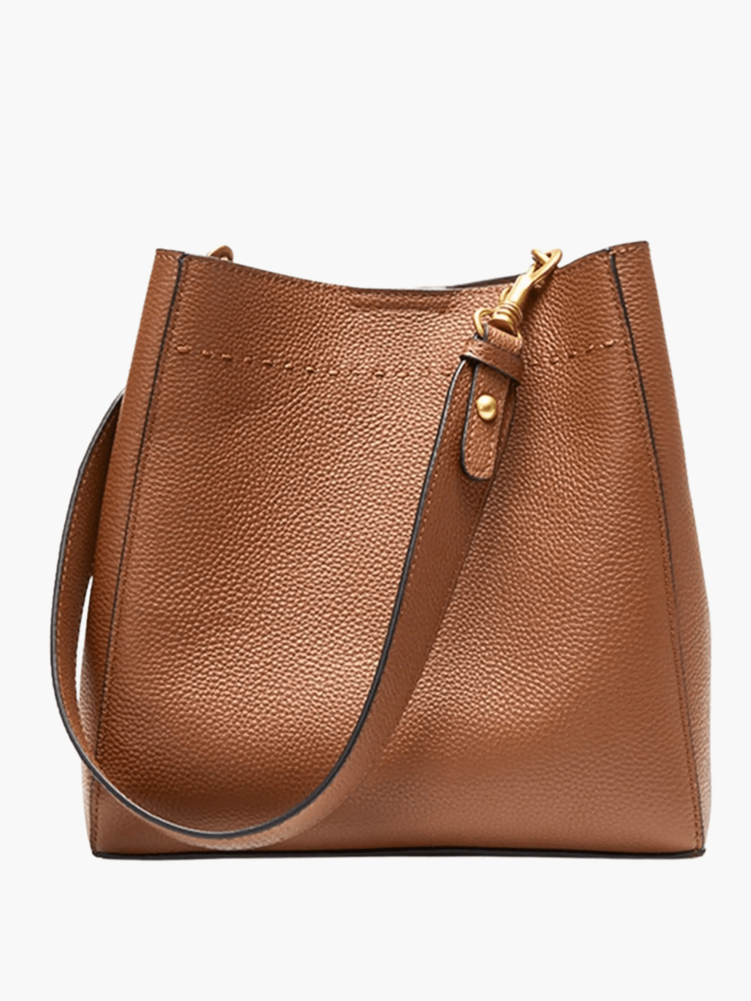 Emma | Leather Bucket Bag-Shoulder Bag-Urban Devyne-Brown-Urban Devyne