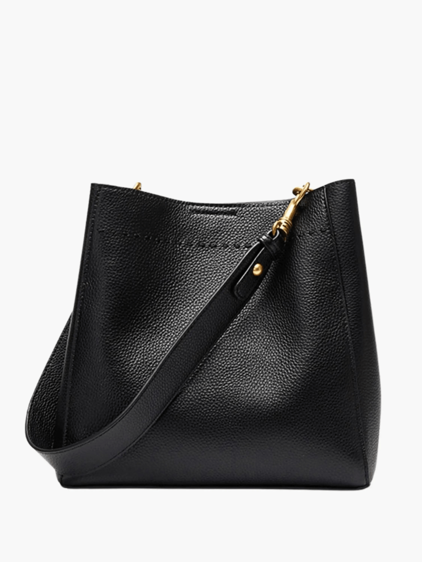 Emma | Leather Bucket Bag-Shoulder Bag-Urban Devyne-Black-Urban Devyne