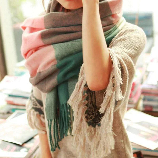 Dames Oversized Omslagdoek Sjaal – Kasjmier, Warme Wintersjaal voor Herfst & Winter