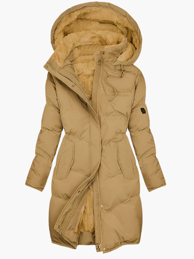 Veste Longue Matelassée à Capuche Femme – Chaude Légère et Coupe-Vent Hiver
