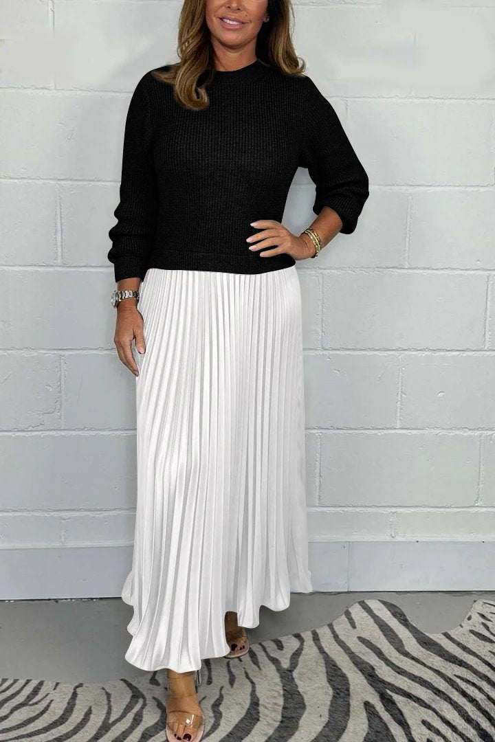 Clara | Chic Pullover and Pleated Skirt Set