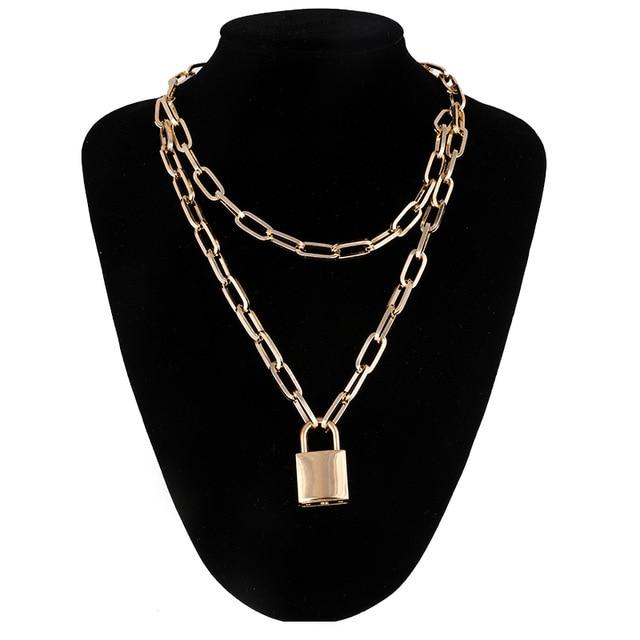 Chain Padlock Necklace Bdsm Symbolic Jewellery Gift For Submissive