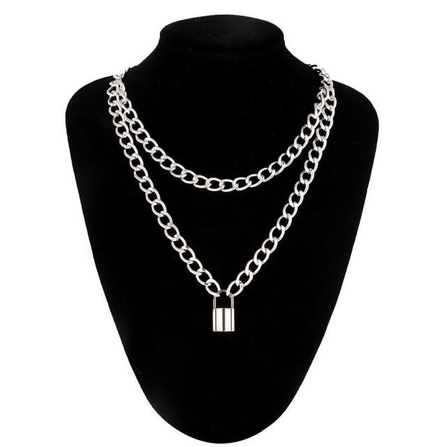 Chain Padlock Necklace Bdsm Symbolic Jewellery Gift For Submissive