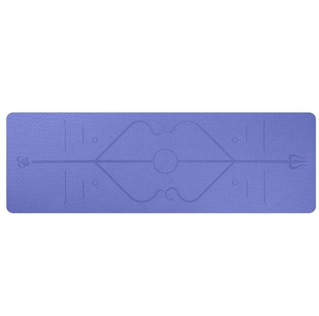 Non Slip Yoga Mat With Position Lines Beginner Fitness Exercise Workout