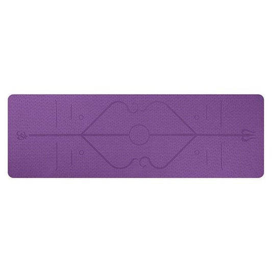 Non Slip Yoga Mat With Position Lines Beginner Fitness Exercise Workout