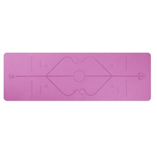 Non Slip Yoga Mat With Position Lines Beginner Fitness Exercise Workout