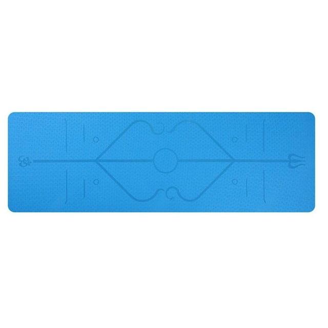 Non Slip Yoga Mat With Position Lines Beginner Fitness Exercise Workout