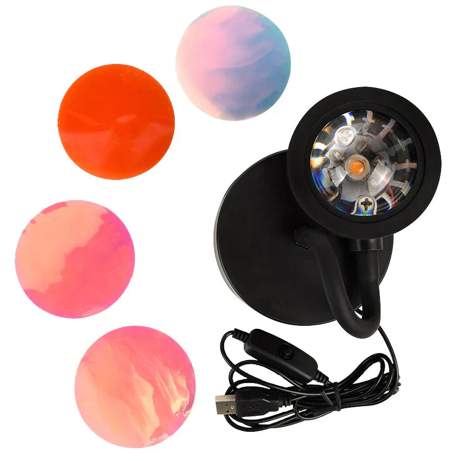 Sunset Lamp met 4 Kleuren - GlowSphere | Sfeerverlichting voor Elke Ruimte