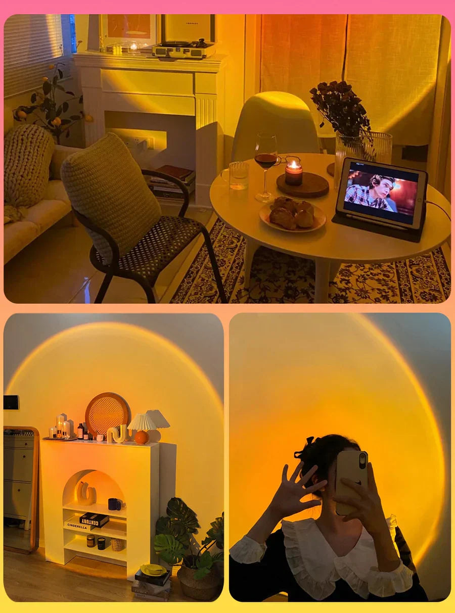 Sunset Lamp met 4 Kleuren - GlowSphere | Sfeerverlichting voor Elke Ruimte