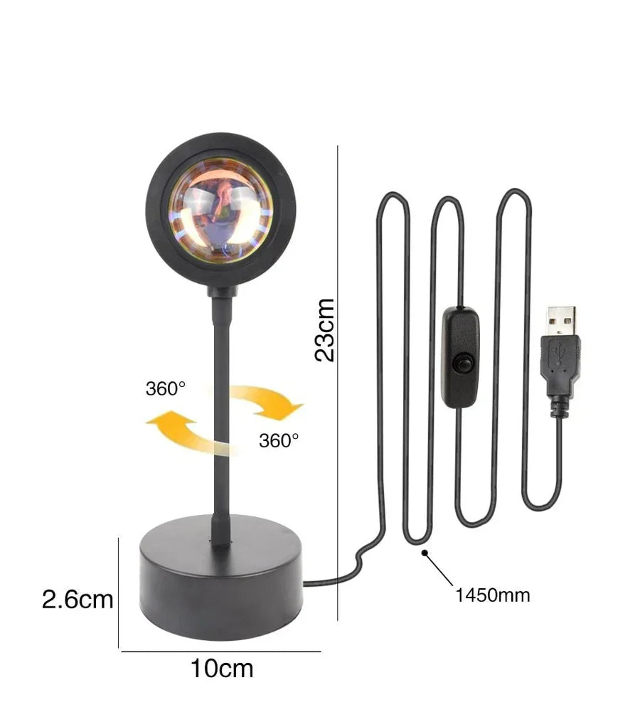 Sunset Lamp met 4 Kleuren - GlowSphere | Sfeerverlichting voor Elke Ruimte