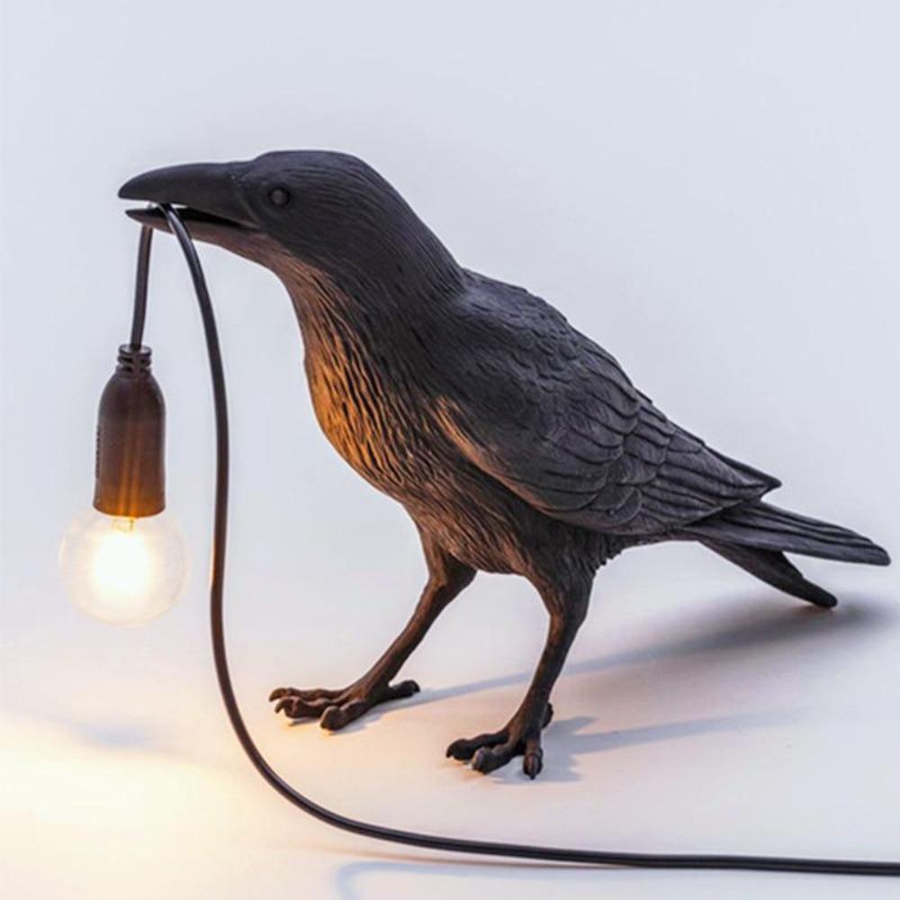 RoyaleGlow Nordic Crow Bird Lamp – Unique Wall & Table LED Light for Stylish Decor