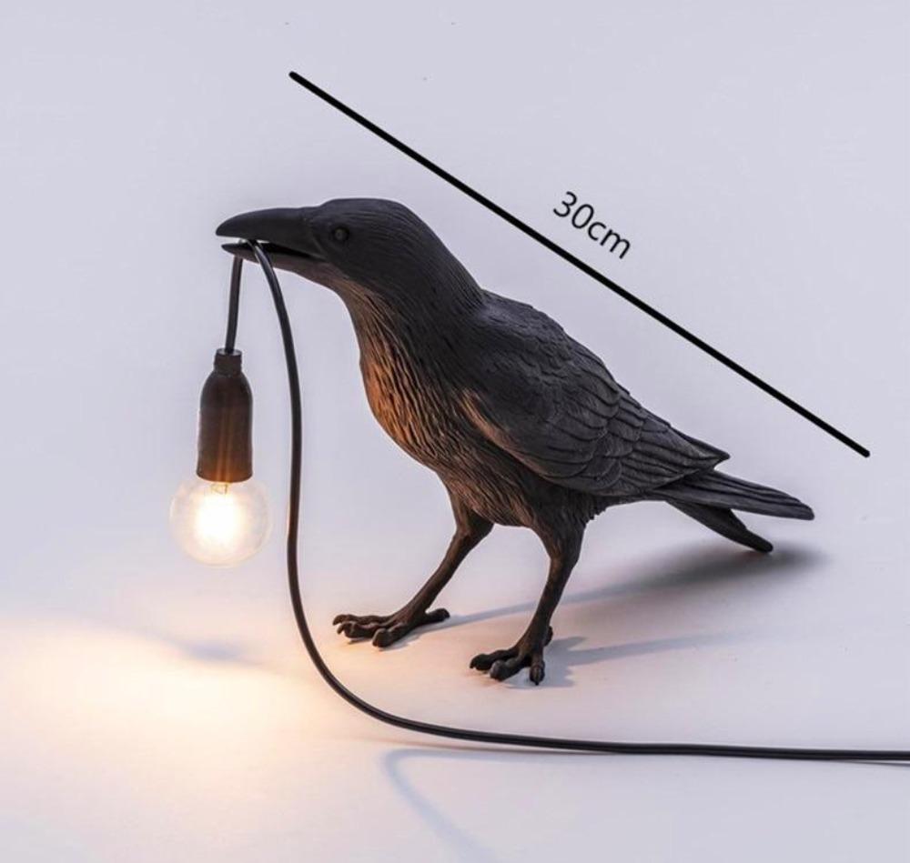 RoyaleGlow Nordic Crow Bird Lamp – Unique Wall & Table LED Light for Stylish Decor