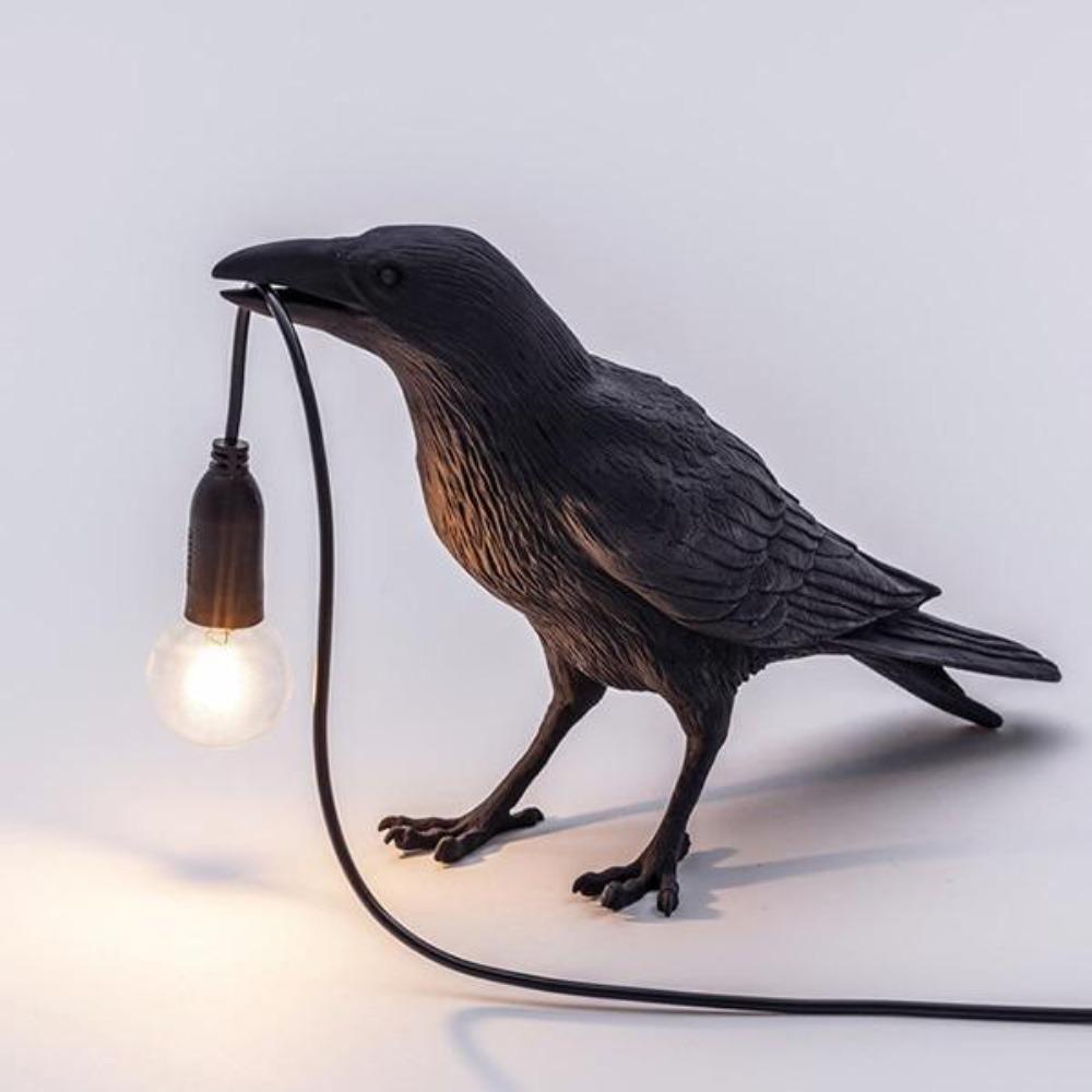 RoyaleGlow Nordic Crow Bird Lamp – Unique Wall & Table LED Light for Stylish Decor