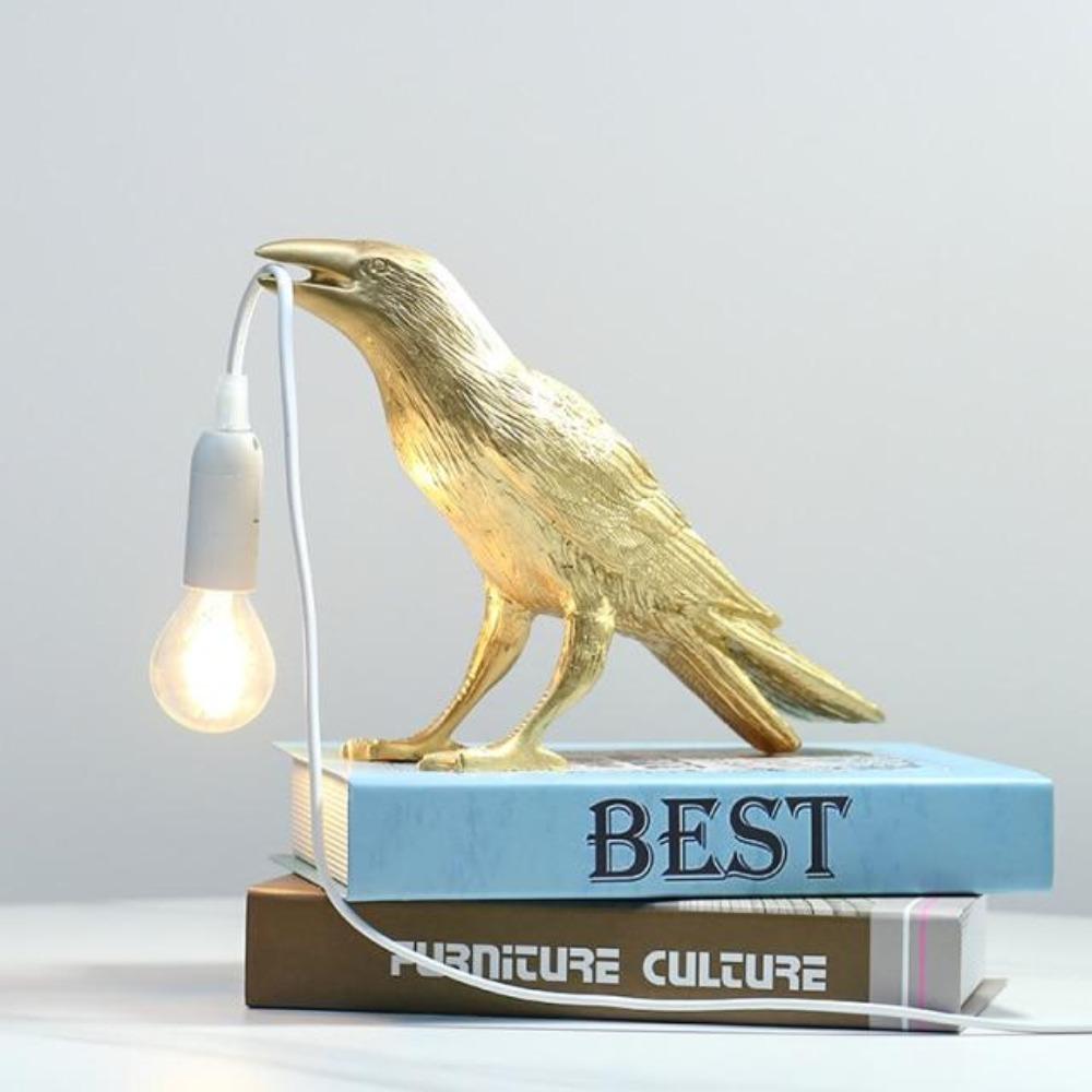 RoyaleGlow Nordic Crow Bird Lamp – Unique Wall & Table LED Light for Stylish Decor