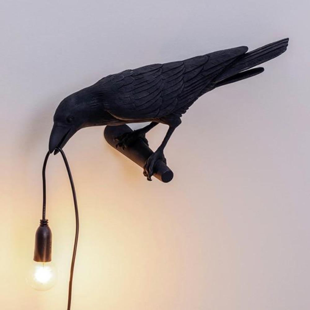 RoyaleGlow Nordic Crow Bird Lamp – Unique Wall & Table LED Light for Stylish Decor