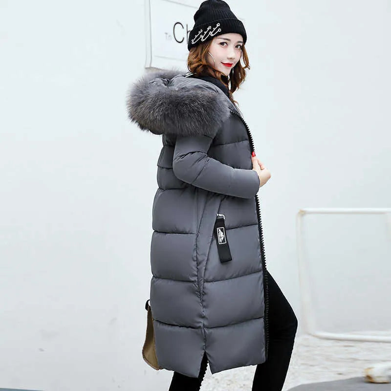 Avencea - Long Coat with Fur Collar