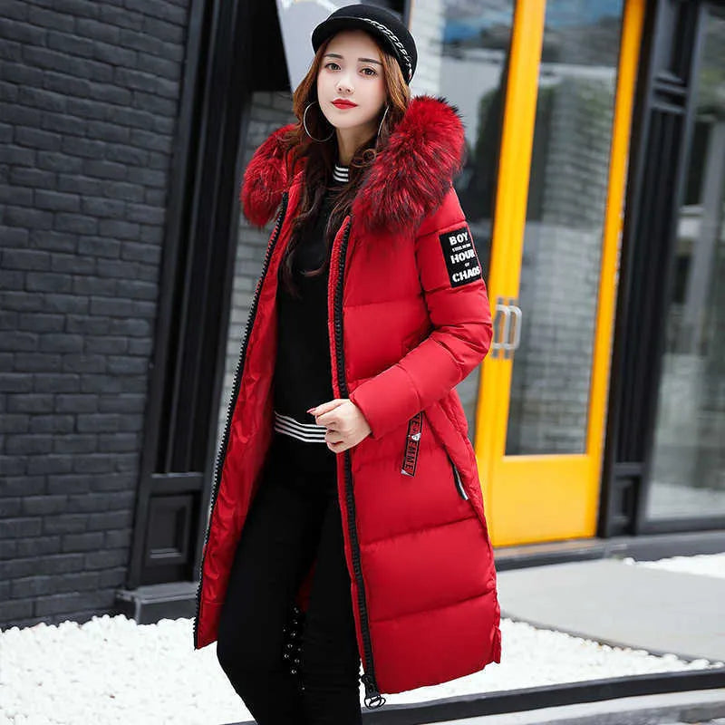 Avencea - Long Coat with Fur Collar