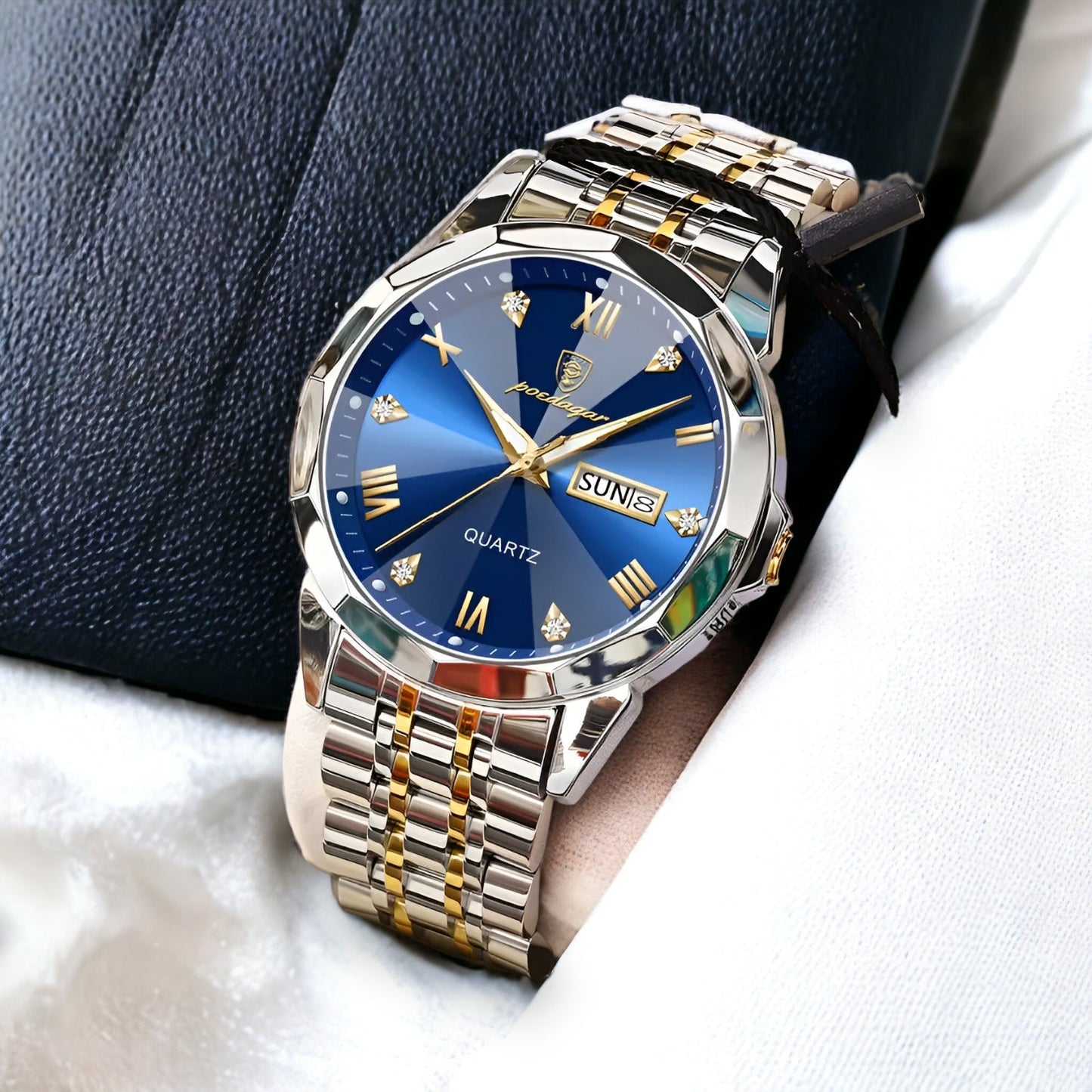 Rhombus – Luxus-Automatikuhr für Herren mit Saphirglas & Lederarmband
