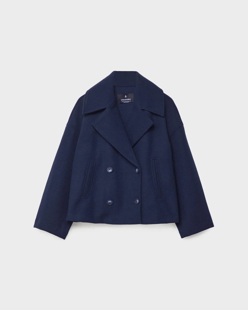 Vanessa Veste Femme – Veste Courte Croisée en Laine Élégante & Chaude pour l’Hiver